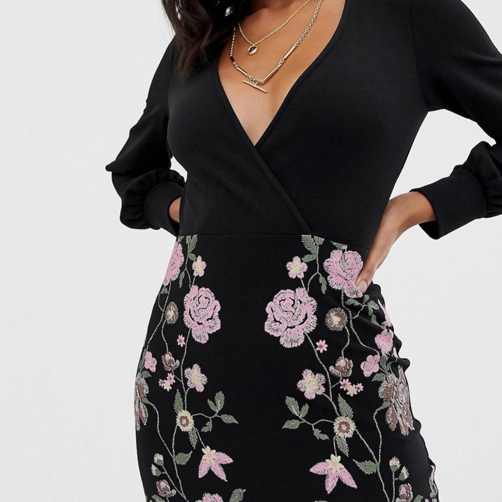 Asos Floral Black Dress